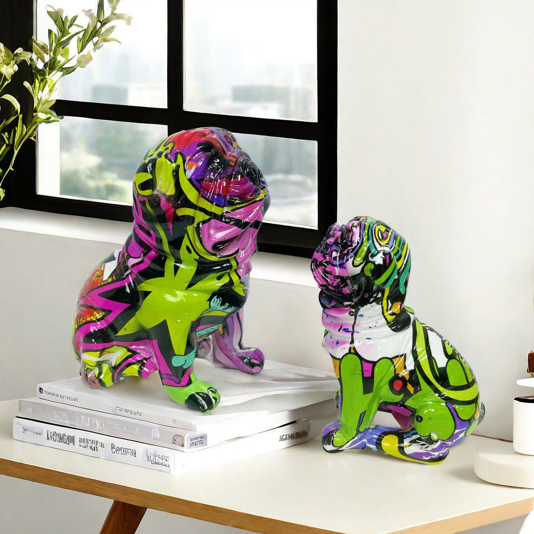 Creative bulldog figurine made of hand-painted resin Kalsten