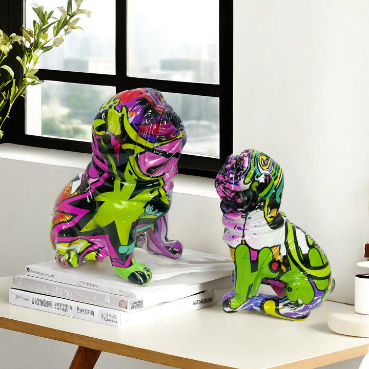 Creative bulldog figurine made of hand-painted resin Kalsten