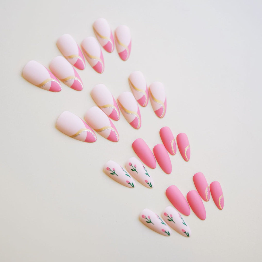 Artistic Floral Press-On Nail Set 1790727149