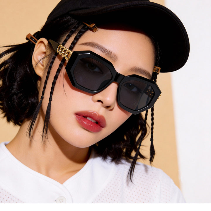 Ladies fashionable sunglasses with luxurious chain frame Kalsten