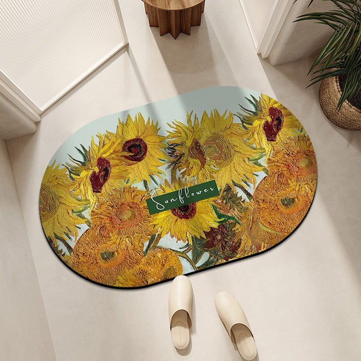 Floral-Themed Decorative Area Mat