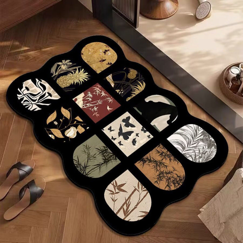 Artistic Floral Patterned Area Rug Kalsten