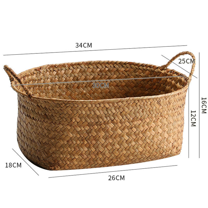 Natural Woven Storage Basket with Ergonomic Handles Kalsten