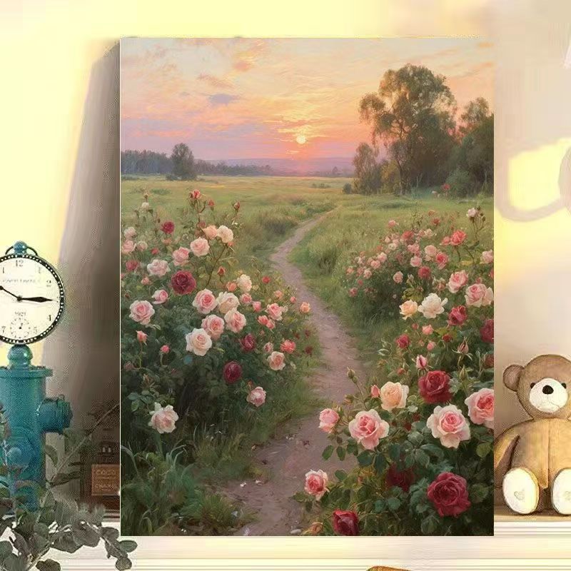 Floral Cat-Themed Canvas Wall Art Kalsten
