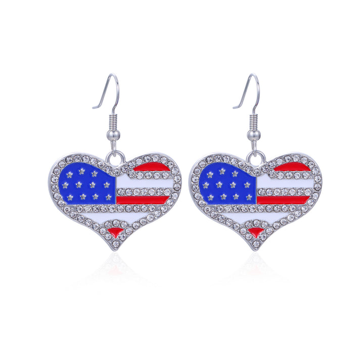 Women's lightweight star earrings with enamel flag design and fishhook Kalsten