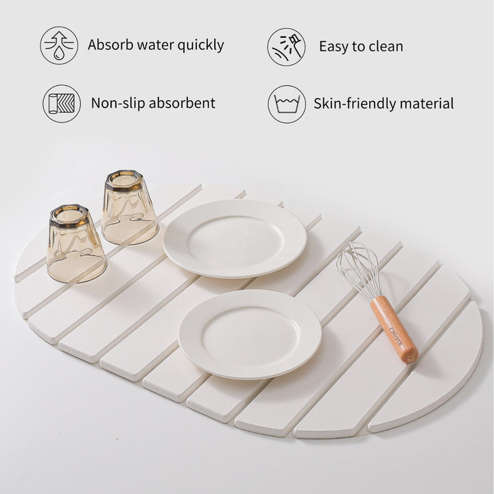 Decorative Marble Striped Kitchen Drying Mat