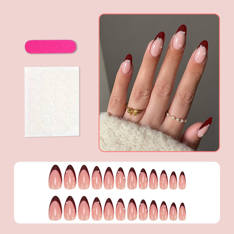 Acrylic Nail Set with Elegant Bows and Glamorous Accent Kalsten