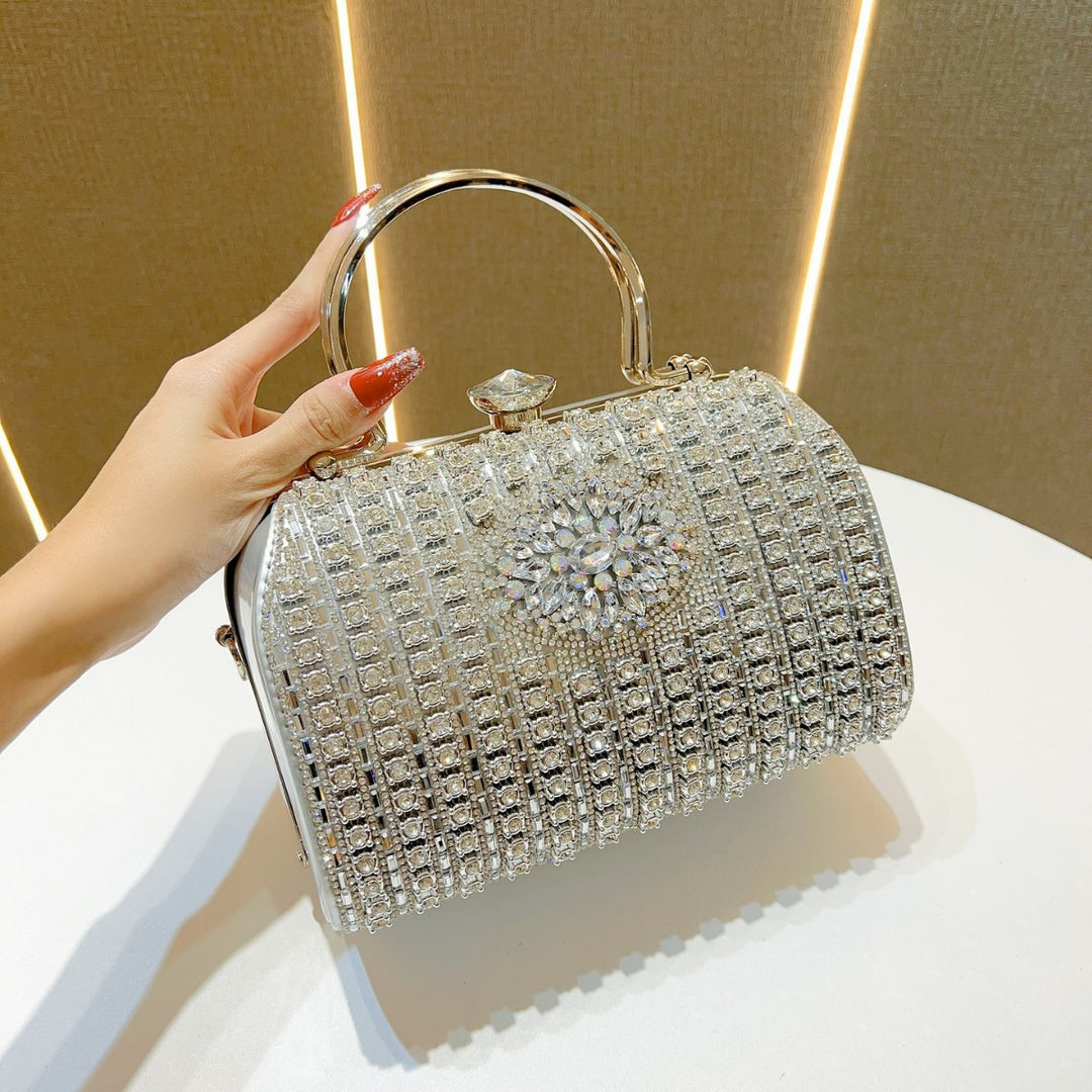 Vintage-Inspired Crystal-Embellished Handbag