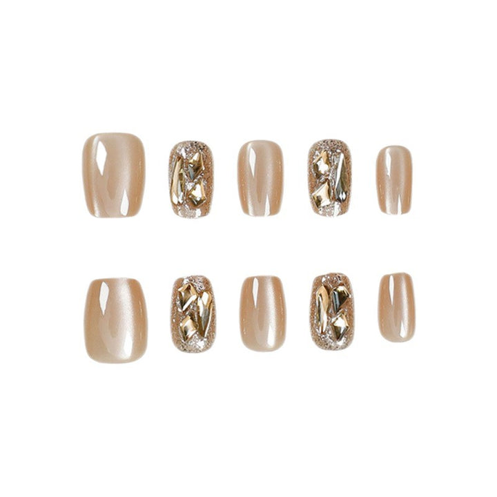 Glamorous Nail Art Press-On Set with Crystal Accents