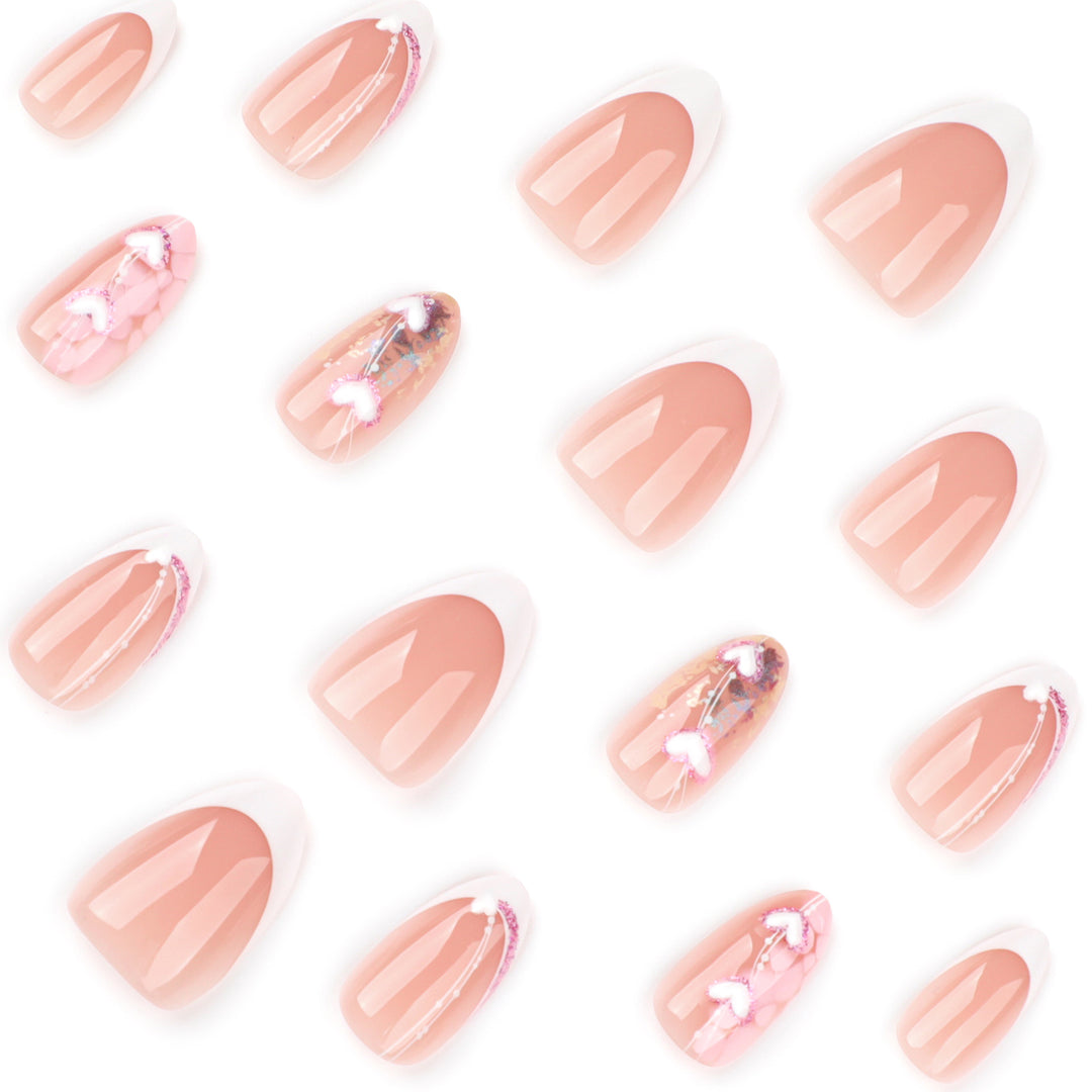 Artistic Gel Nails with Romantic Heart Designs Kalsten