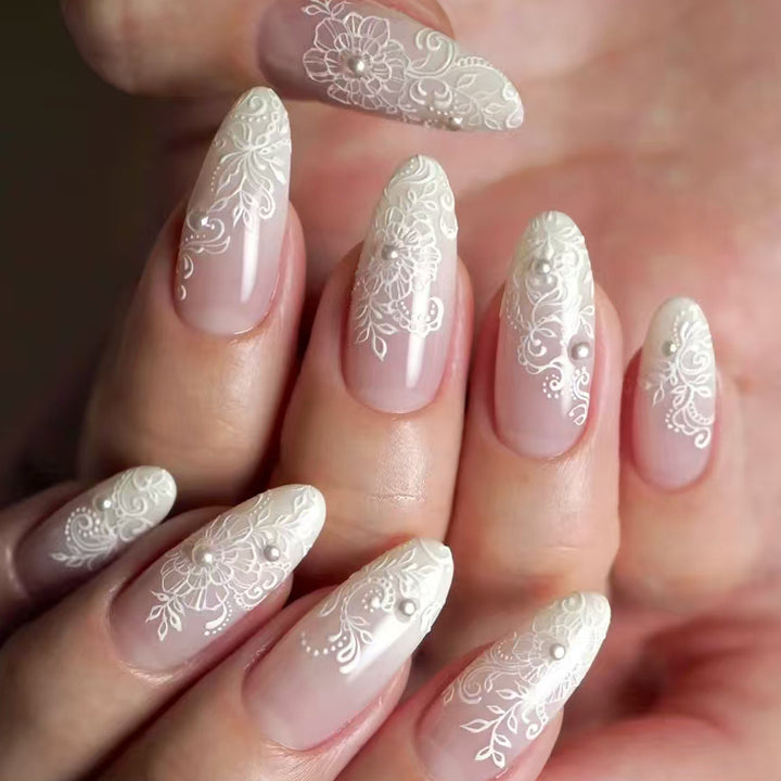 Elegant Lace Design Acrylic Nail Art Kit