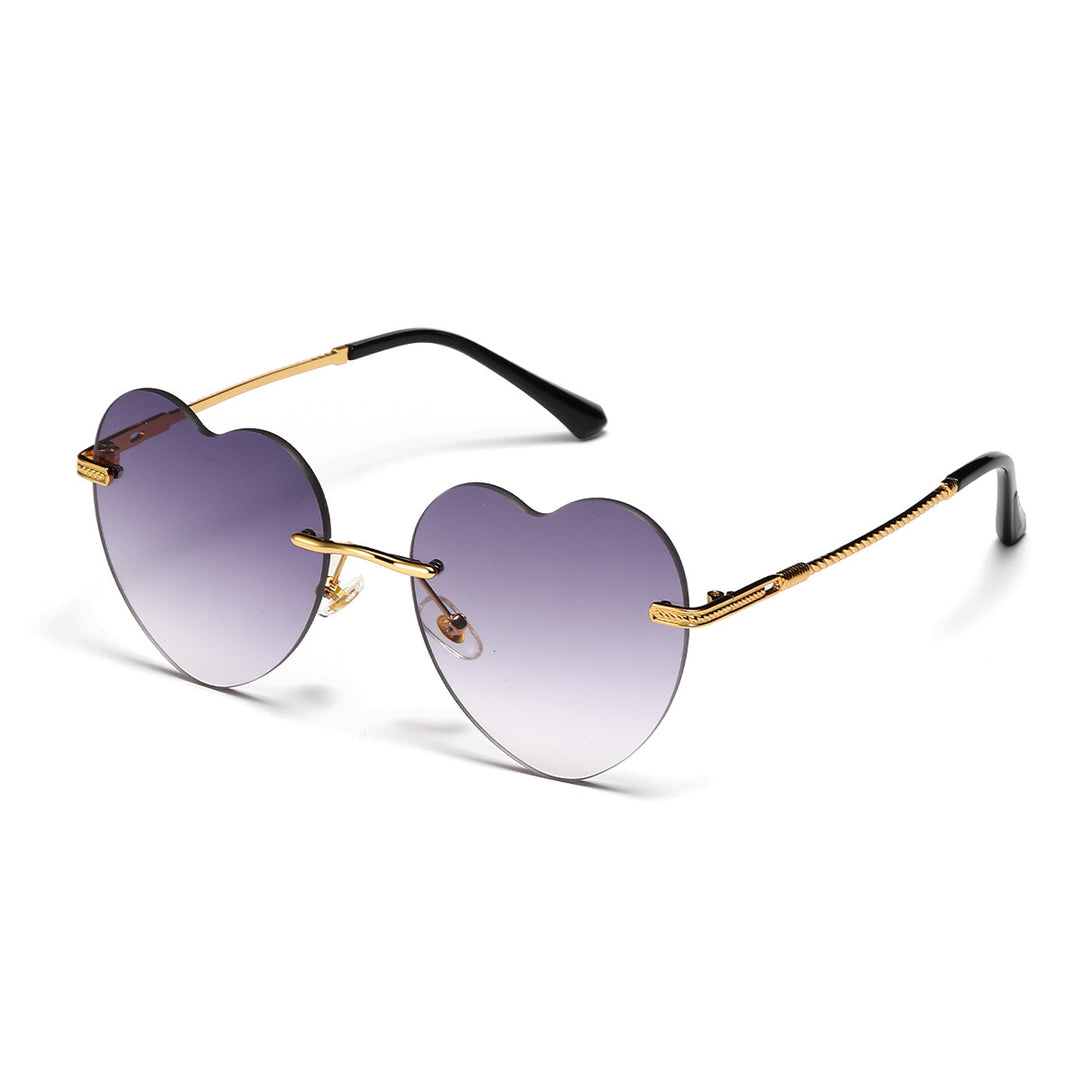 Ladies trendy heart sunglasses with mirrored lenses Kalsten