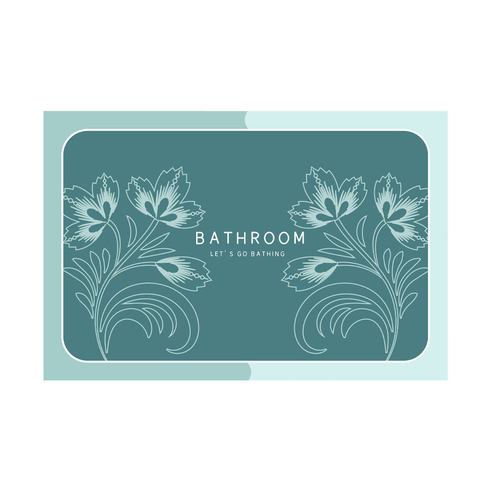 Elegant Floral Bathroom Mat Kalsten