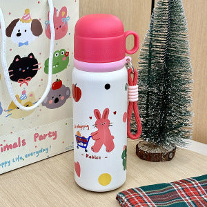 Women's Insulated Water Bottle with Secure Carry Handle and Creative Animal Design Kalsten