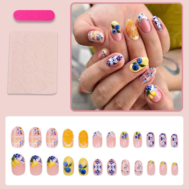 Nail art set with elegant fruit and flower patterns Kalsten
