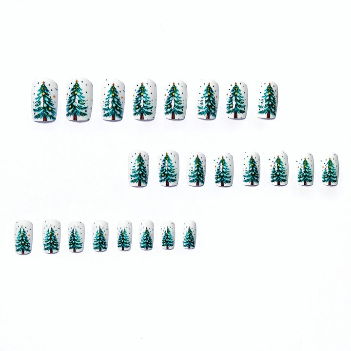 Holiday-Themed Artistic Tree Design Nail Art Kalsten