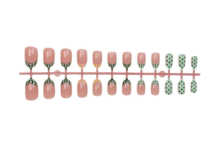 Artificial nail set with creative dot and glitter design Kalsten