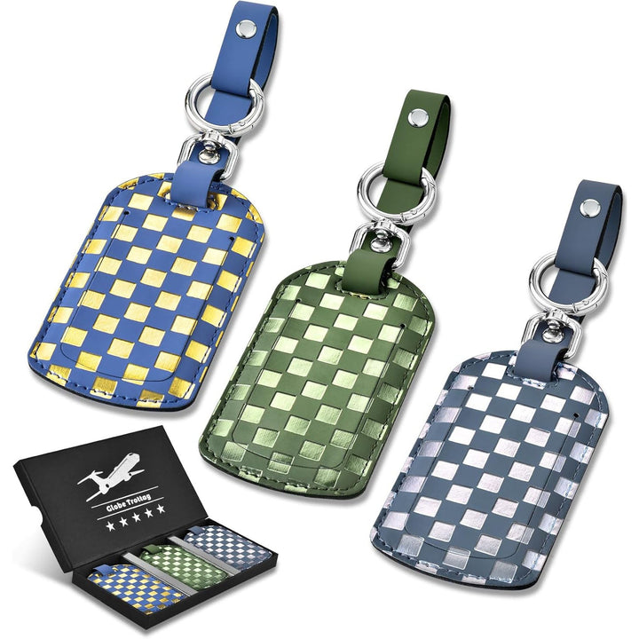 holographic woven luggage and passport ID tag with detachable keyring strap Kalsten