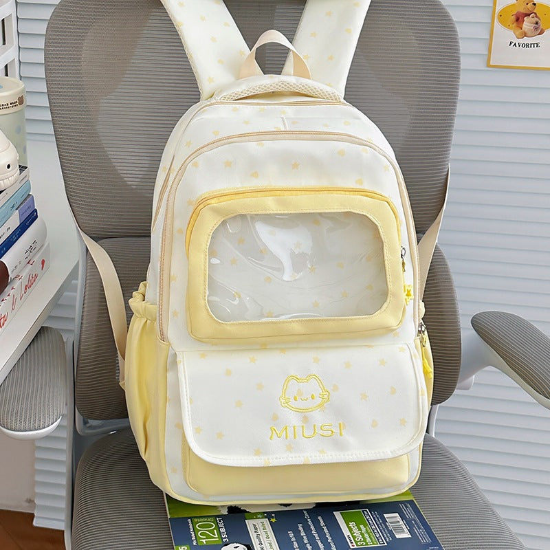 Cute Cartoon-Theme Transparent Window Backpack Kalsten
