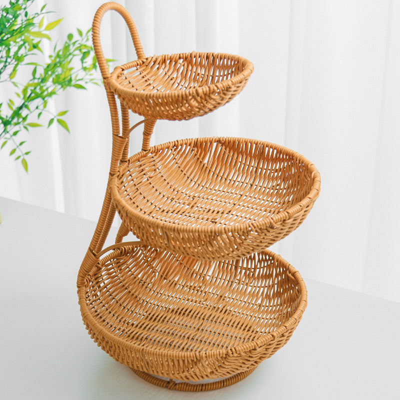Multi-Tiered Wicker Display Stand Kalsten