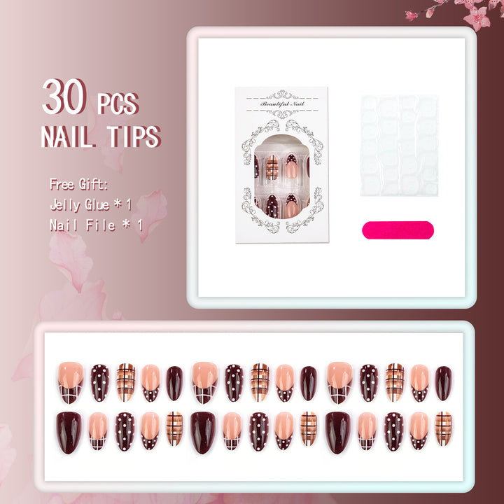 Decorative Press-On Nail Art Set with Artistic Patterns