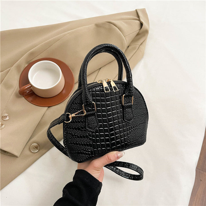 Crocodile-Embossed Mini Satchel Bag Kalsten