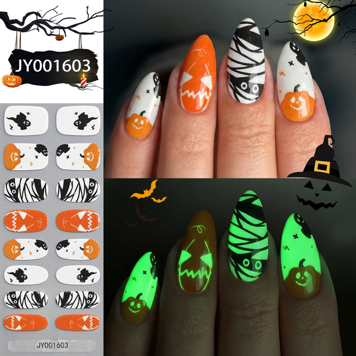Halloween-Themed Glow-in-the-Dark Nail Wraps
