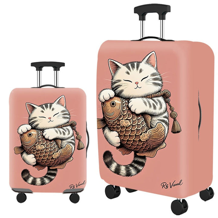 Artistic Cat-Themed Hard Shell Suitcase Kalsten