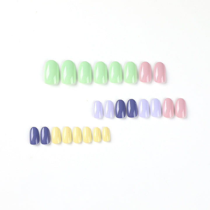 Artistic Nail Art with Soft Colors and High Gloss Finish Kalsten