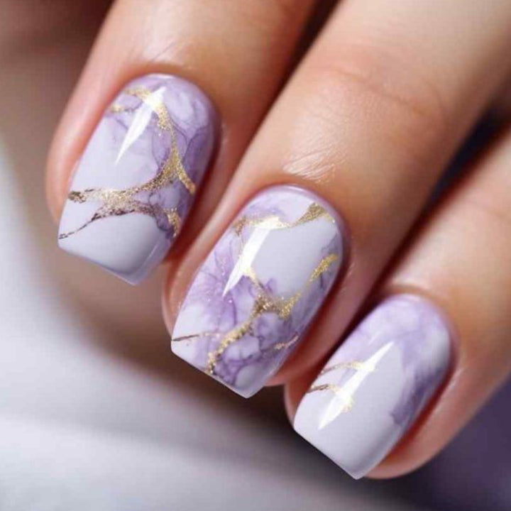 Stylish Marble Effect Nail Art Extensions Kalsten
