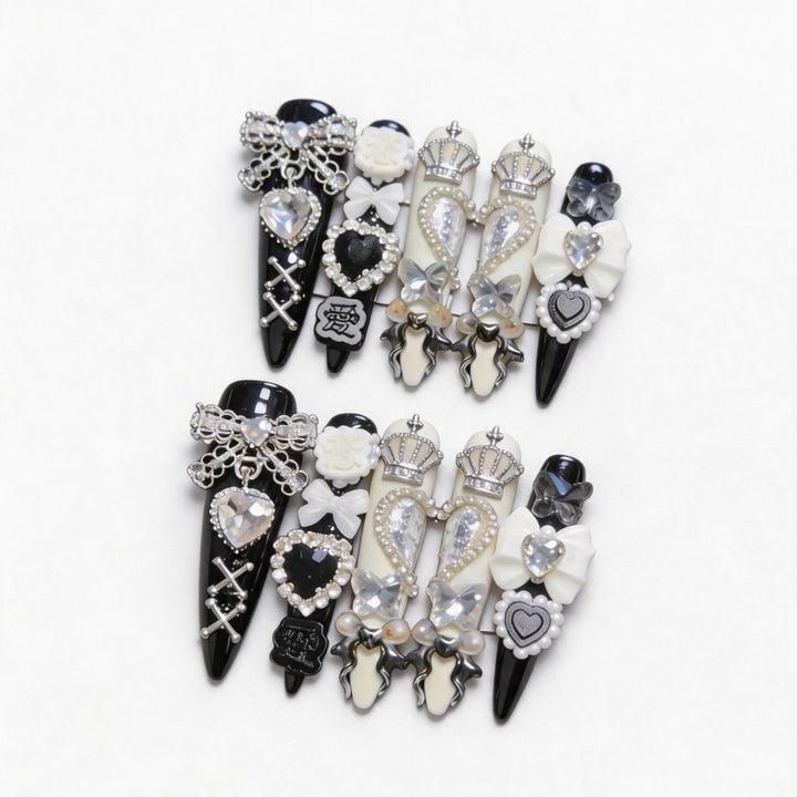Gothic-Inspired Decorative Nail Art Clips