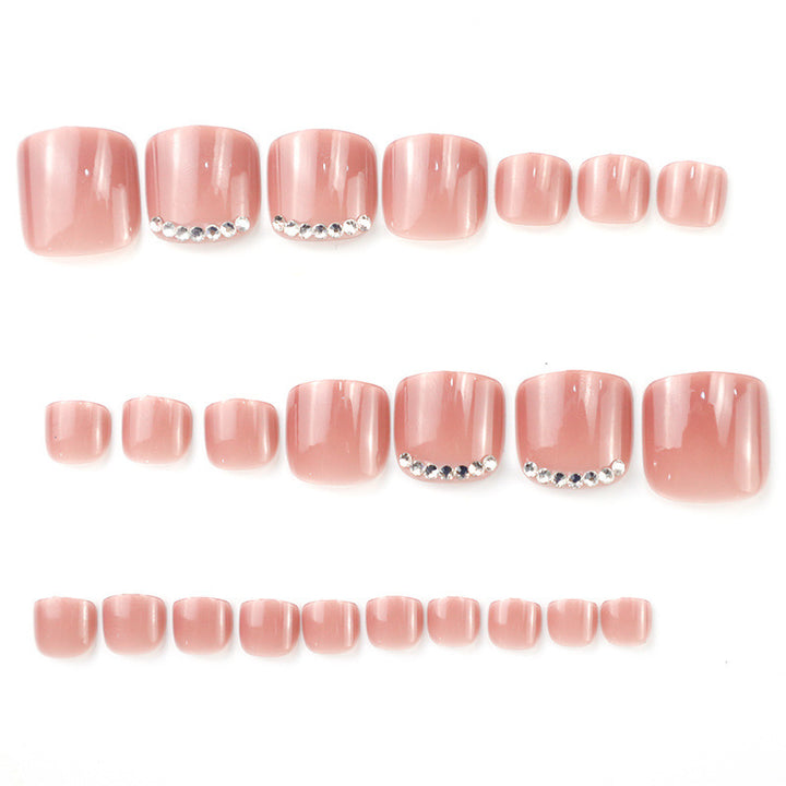 Premium Rhinestone-Decorated Press-On Toenails Kalsten