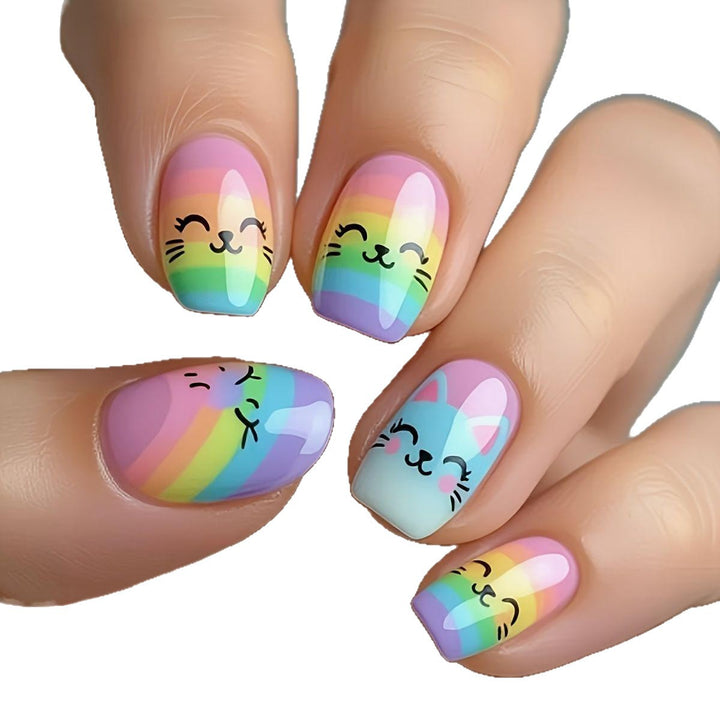 Cute Cat-Themed Nail Art Enhancements Kalsten