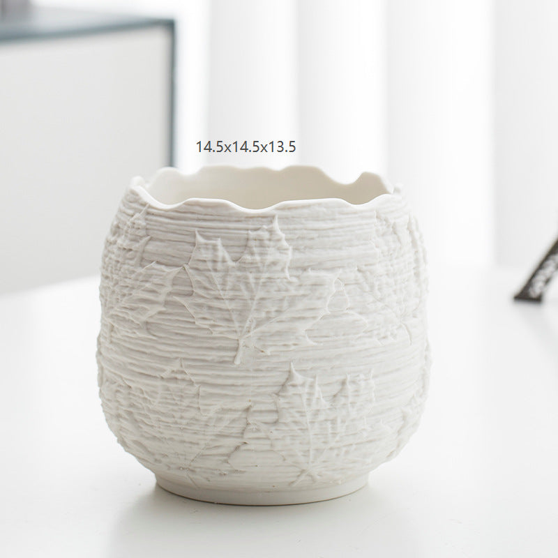 Textured Ceramic Flower Pot Kalsten