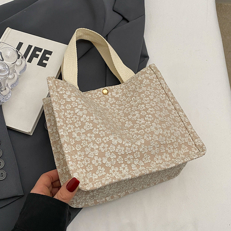 Floral Print Fabric Shoulder Bag