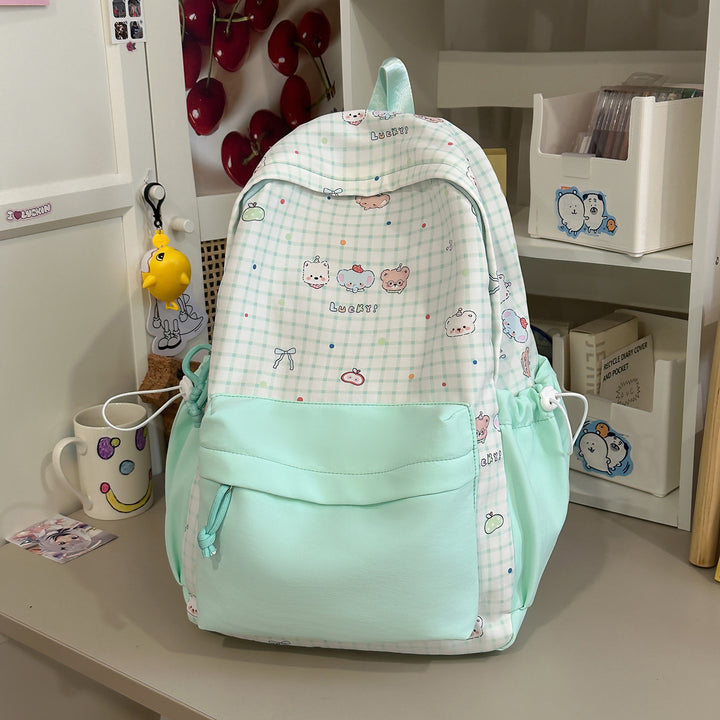 Cute Character Print Pink Backpack Kalsten