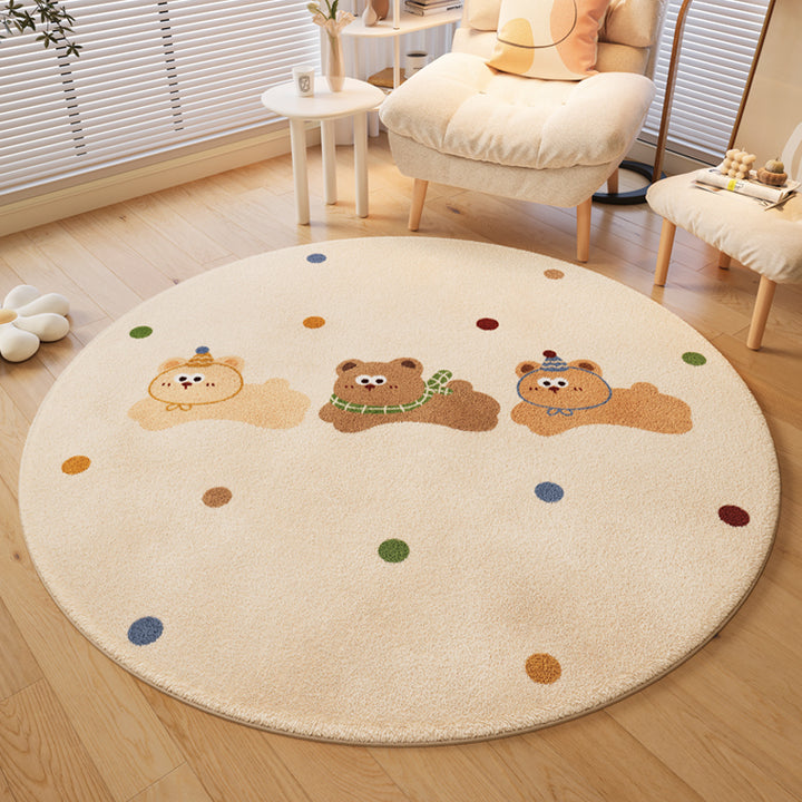 Playful Dog-Themed Round Area Rug
