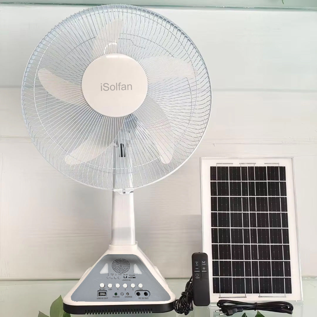 Women's Portable Solar-Powered Fan with Remote Control and USB Connection Kalsten