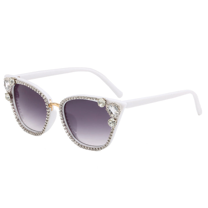 Women's Cat Eye Sunglasses with Sparkling Crystal Decorations Kalsten