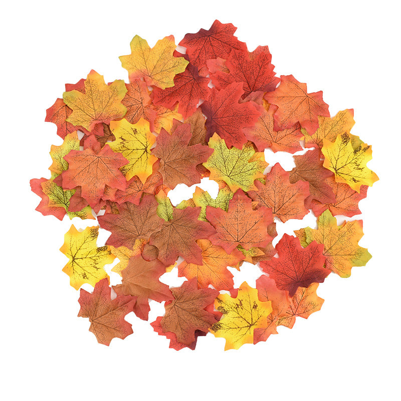 Artificial maple leaves table decoration made of flexible PU for autumn arrangements