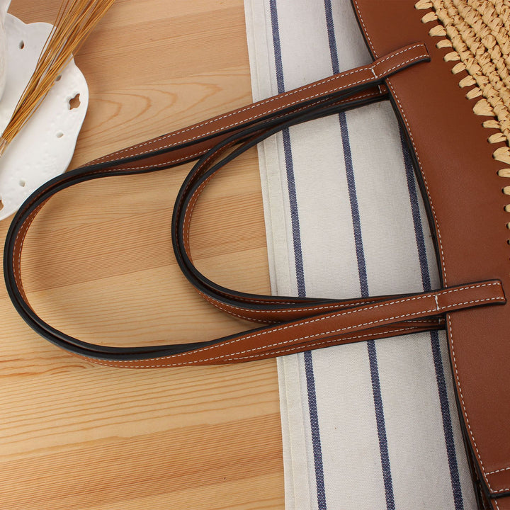 Handbag with Fine Weave and High-Quality Leather Accents Kalsten
