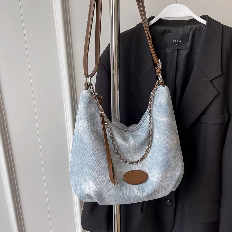 Elegant Denim Hobo Bag Kalsten