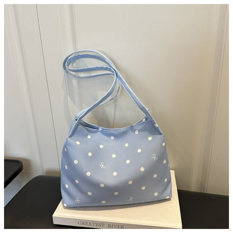 Polka Dot Patterned Handheld Tote Bag