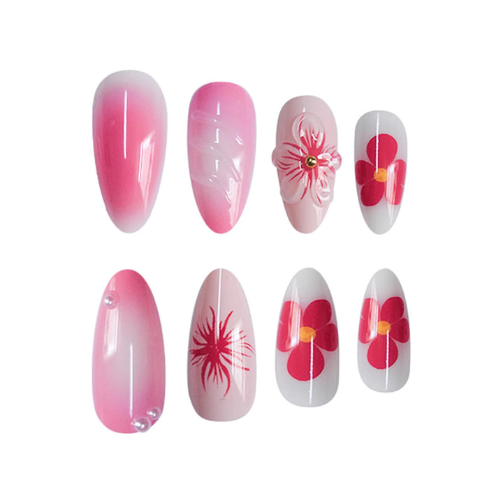 Floral Design Acrylic Nail Art Kalsten