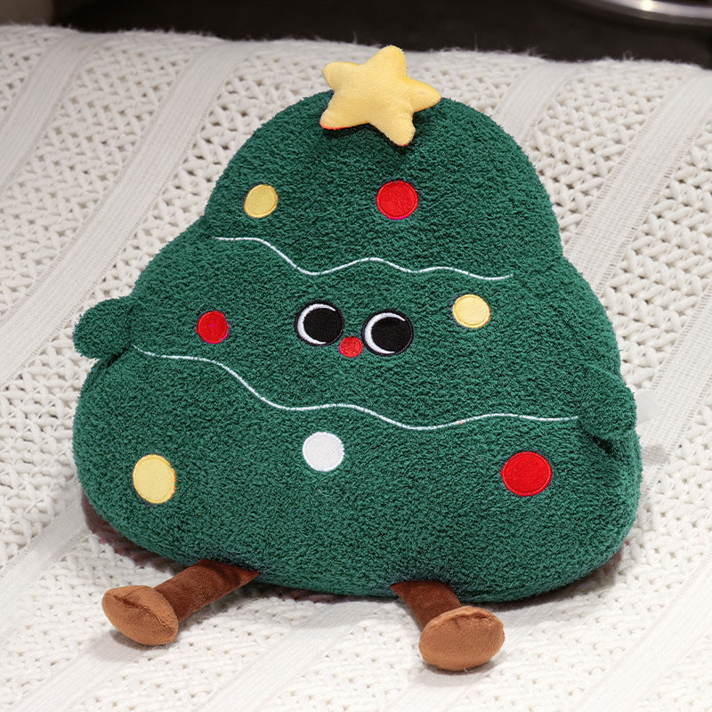 Plush cat cuddle pillow with large glitter eyes