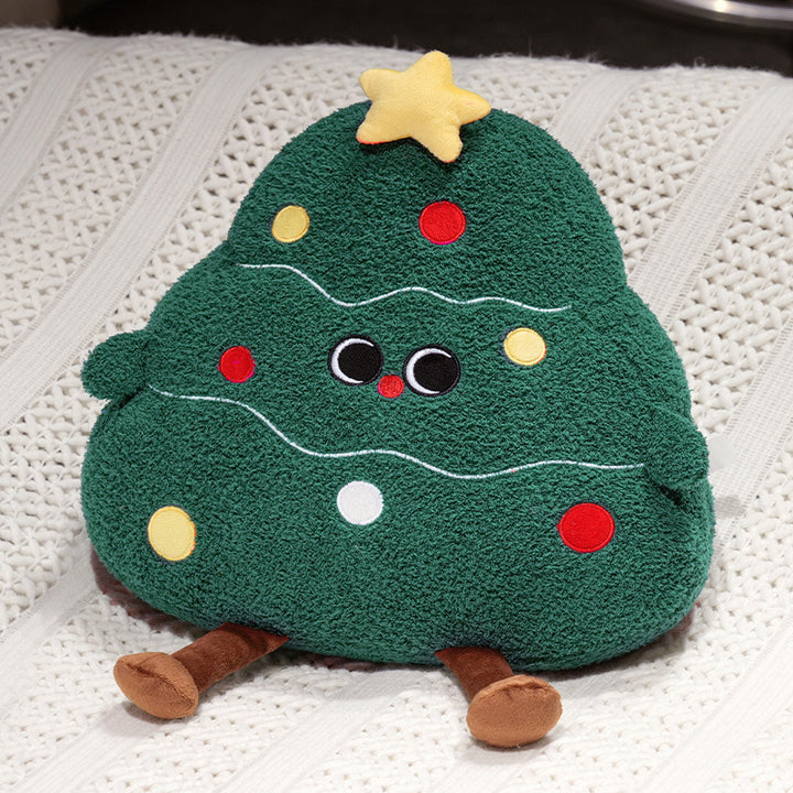 Plush cat cuddle pillow with large glitter eyes
