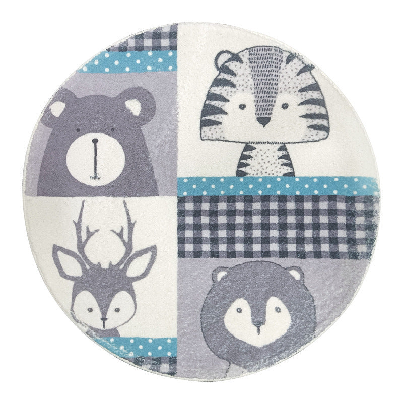 Rabbit-Themed Round Area Rug Kalsten