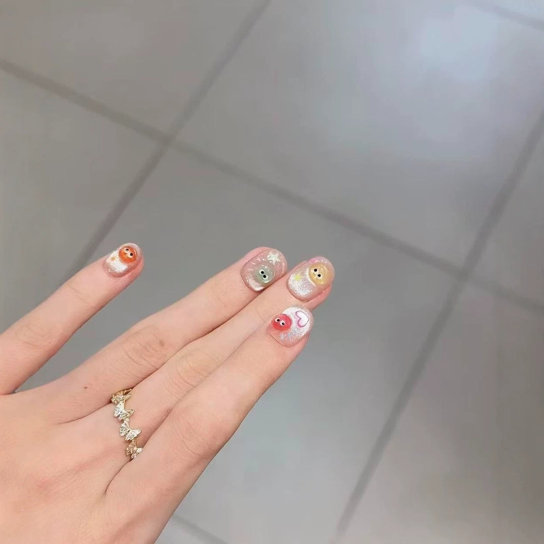 Decorative Press-On Nail Art Set With Themed Designs
