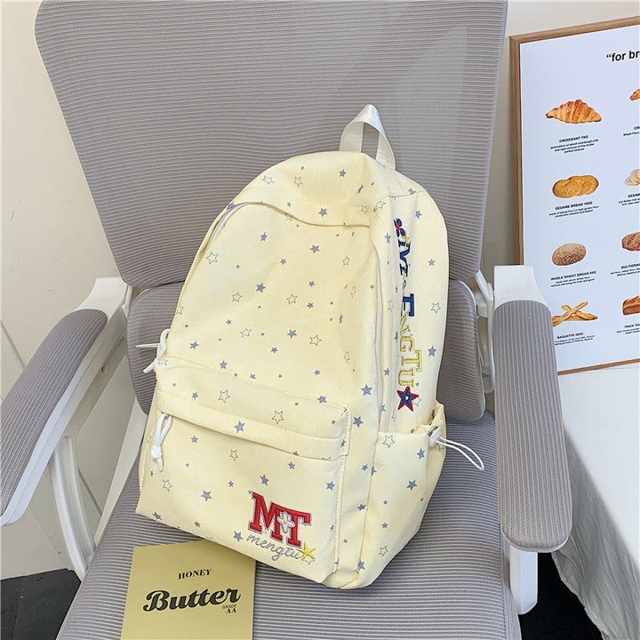 Stylish Star-Embellished Corduroy Backpack Kalsten