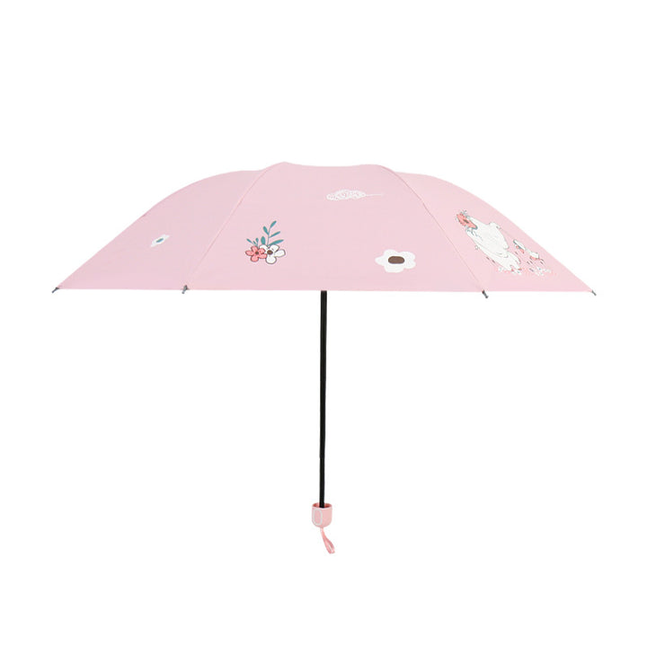Women Folding Umbrella with Cute Elephant Design Kalsten